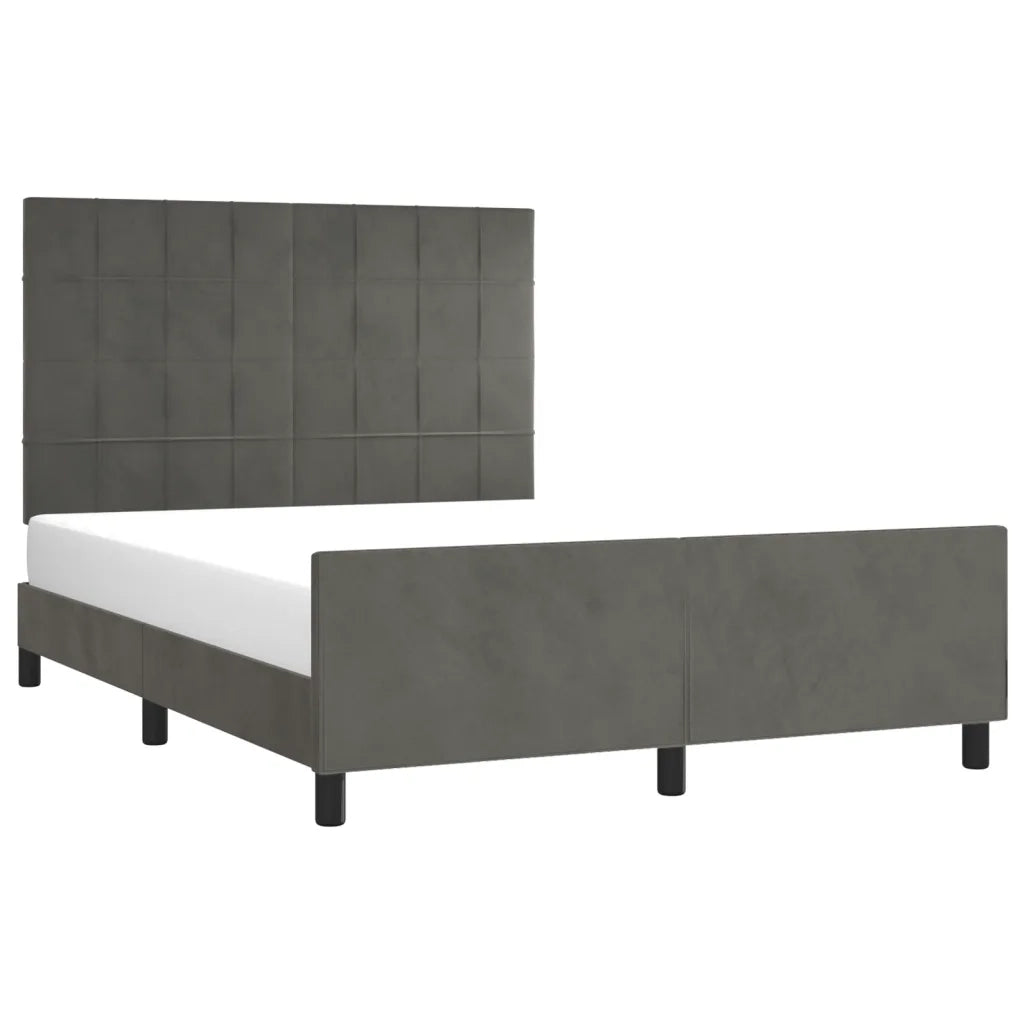 Giroletto senza Materasso-Struttura Letto Grigio Scuro 140x200 cm Velluto 991108