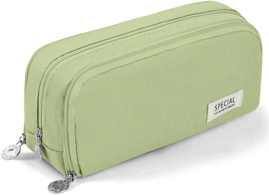 Etui con 3 compartimenti e grande capacità, borsa per ufficio e scuola, tasca portatile per attrezzature da ufficio, borsa con cerniera, capacità per 10 articoli