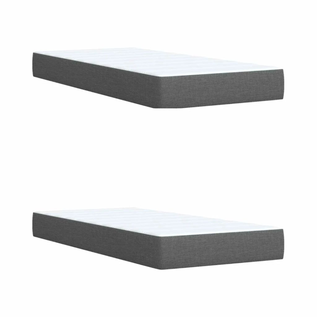 Letto ottomano con materasso 2 pz Grigio Scuro Tessuto 3457849