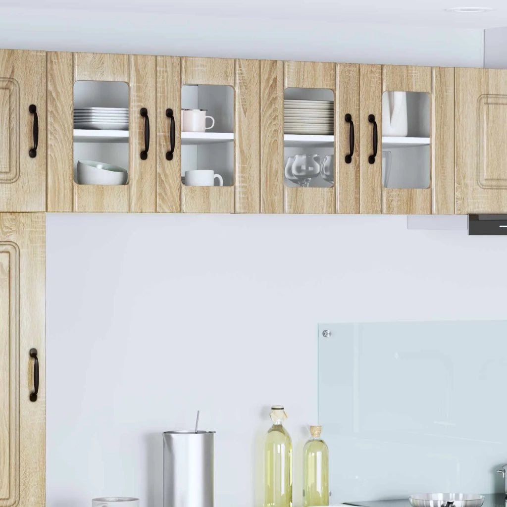 Pensile da cucina | Mobile in vetro da parete LUCCA Rovere Sonoma 60 x 31 x 40 cm
