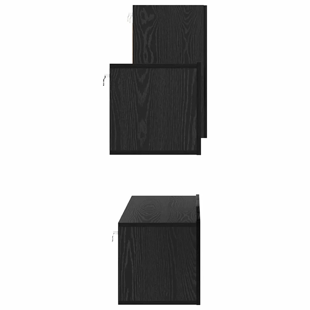 Set mobile TV | Armadietto TV | Mobile Porta TV con cassetto Rovere Nero Legno multistrato