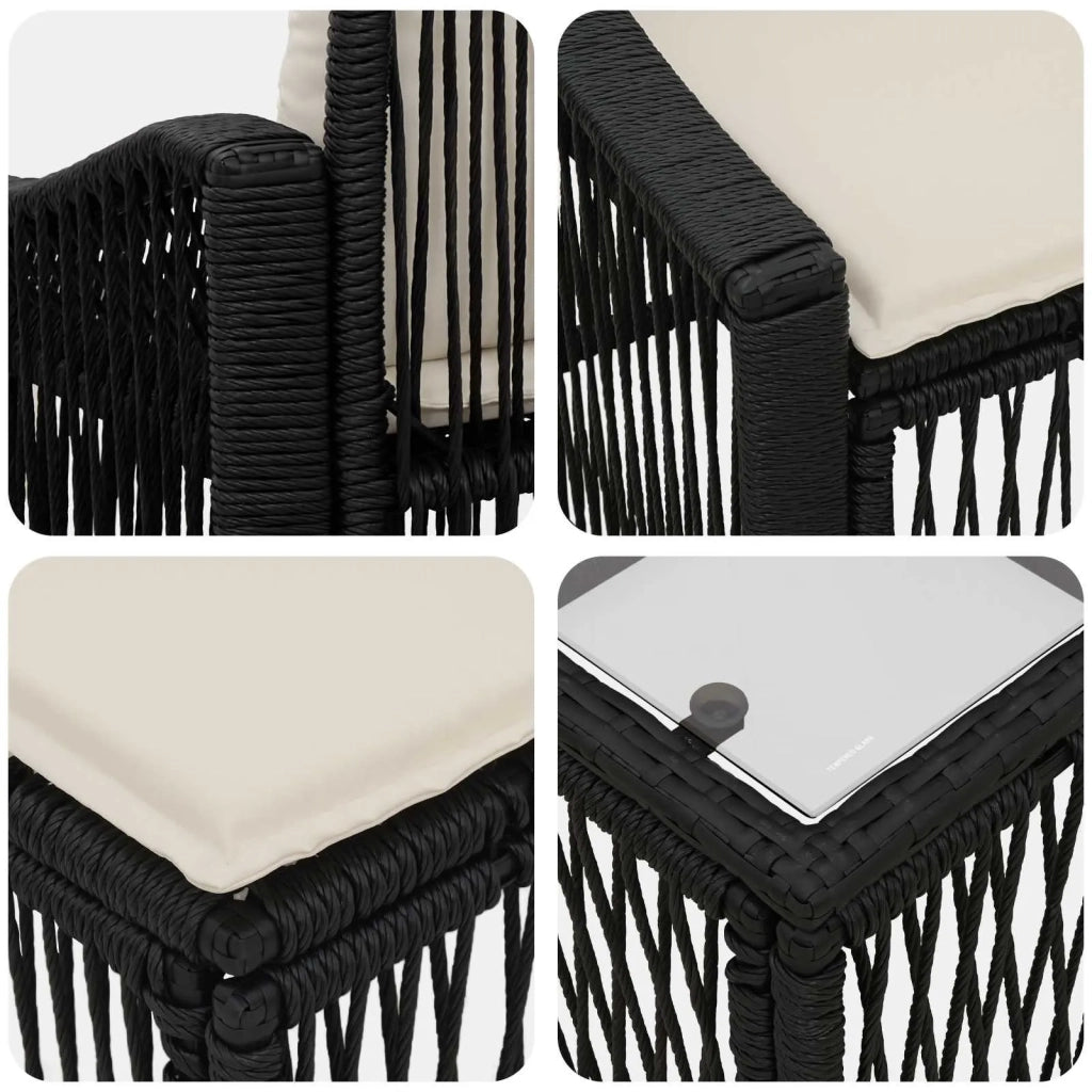 Set Divano da Giardino 11 pcs Nero polyrattan 3436129