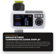 Timer di irrigazione per giardino - Display grande a schermo solare - Installazione facile - Auto-test - Riconoscimento di ricarica - Irrigazione automatica - Timer di irrigazione per giardino