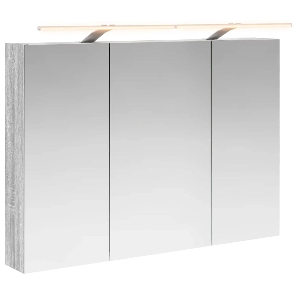 Mobiletto per specchio da bagno con lo scaffale Grigio Sonoma 889132