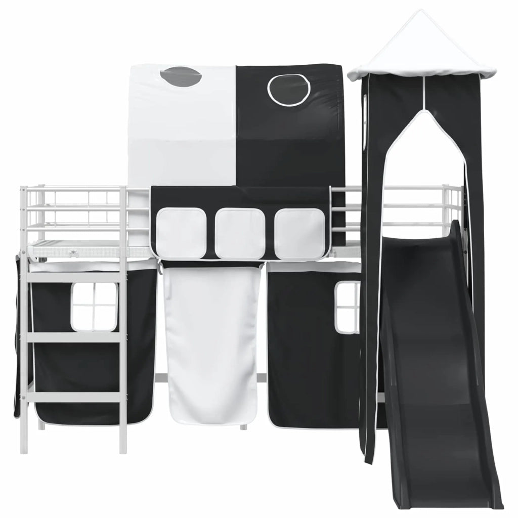 Struttura del letto loft per bambini Bianco e Nero 100 x 190 cm 42020896