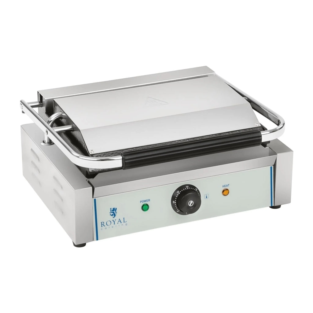Pressa per panini rigata - 1 x 2200 watt professionale in acciaio inox 3614035