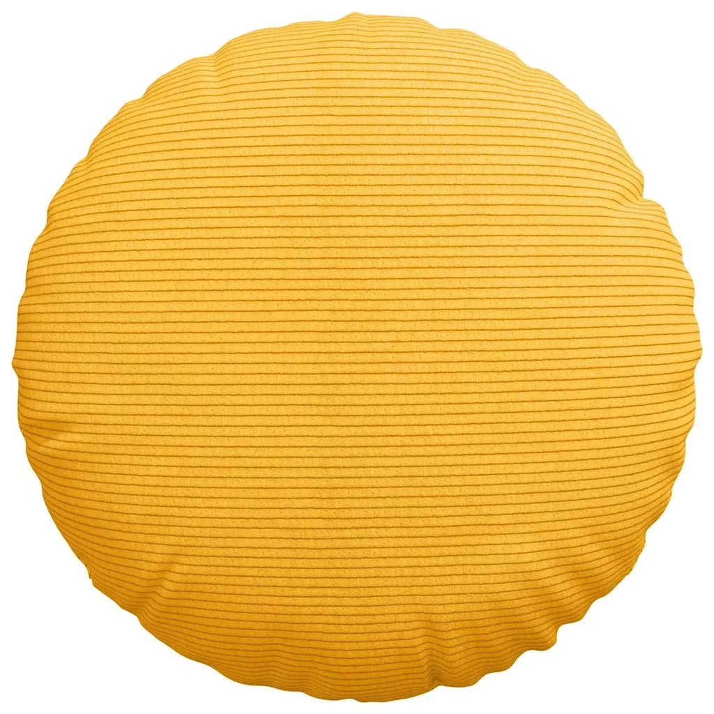 Cuscini per Seduta 2 pcs Giallo Chiaro Ø 40 cm Tessuto in Cords 42014155