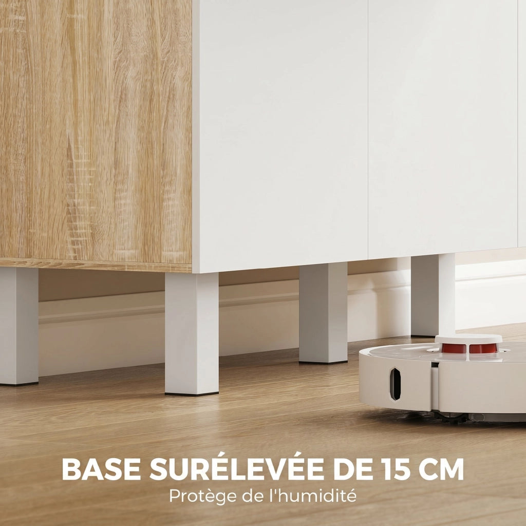 Credenza Alta Cucina ¨C Xylo ¨C 6 Ante Legno Bianco Naturale 120x40x175cm