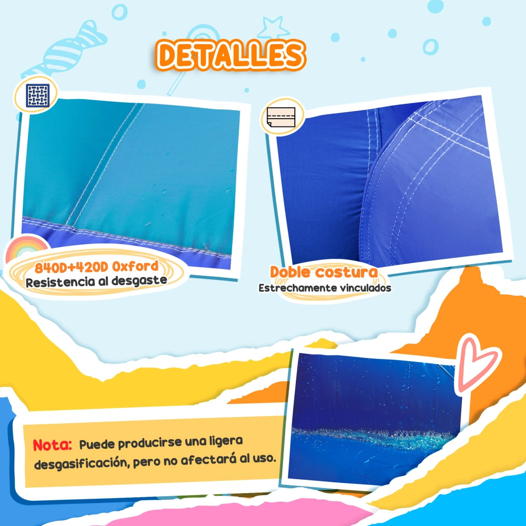 Castello Gonfiabile 5 in 1 con Scivolo Piscina e Cannone ad Acqua ¨C Xylo ¨C con Gonfiatore 550W