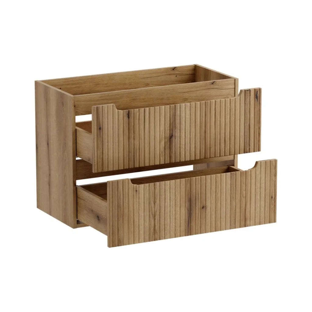 Mobile sottolavabo VANO 80 cm in rovere sospeso con 2 cassetti
