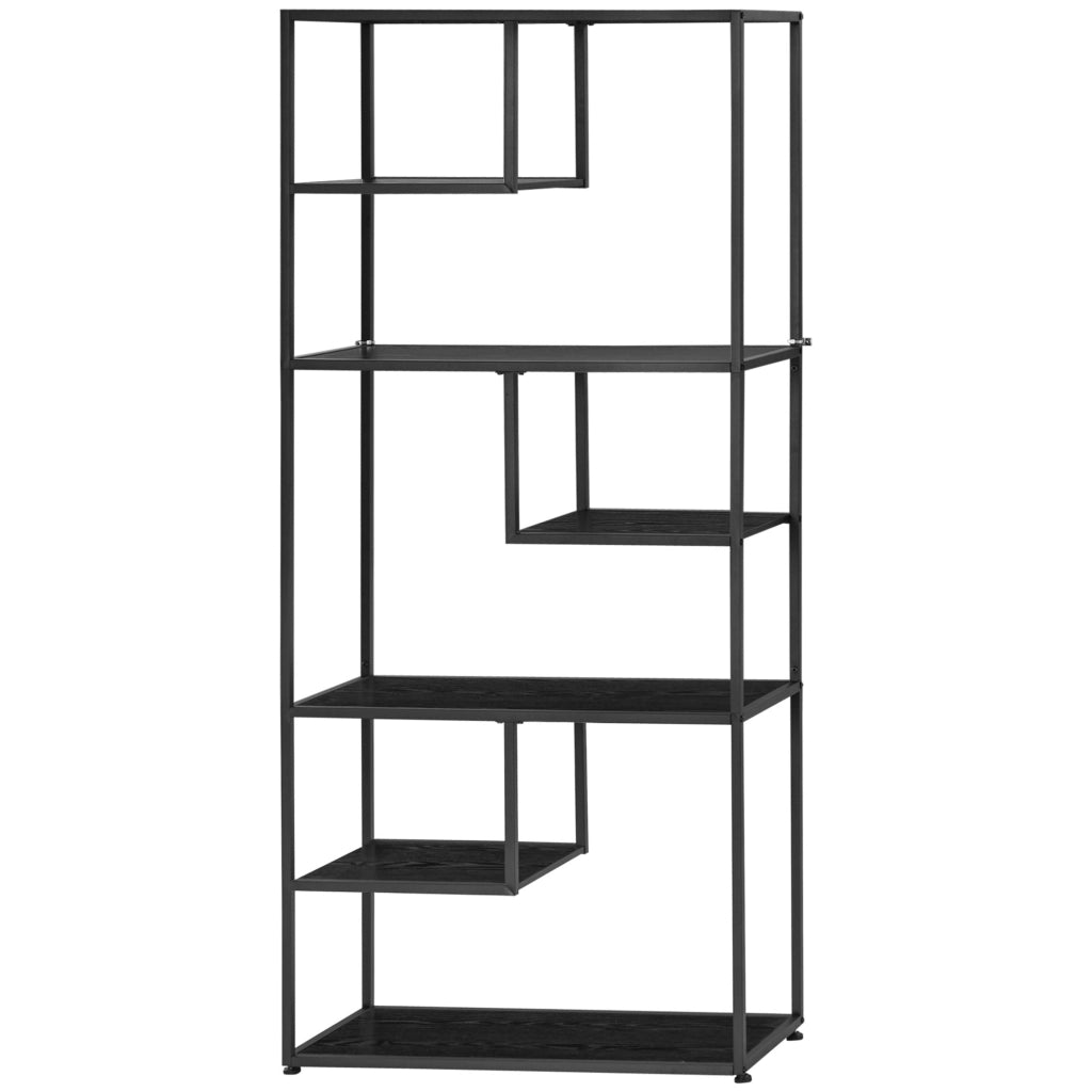 Libreria scaffale 7 livelli in metallo stile industriale ¨C Minimal ¨C 83x34x180 cm nero
