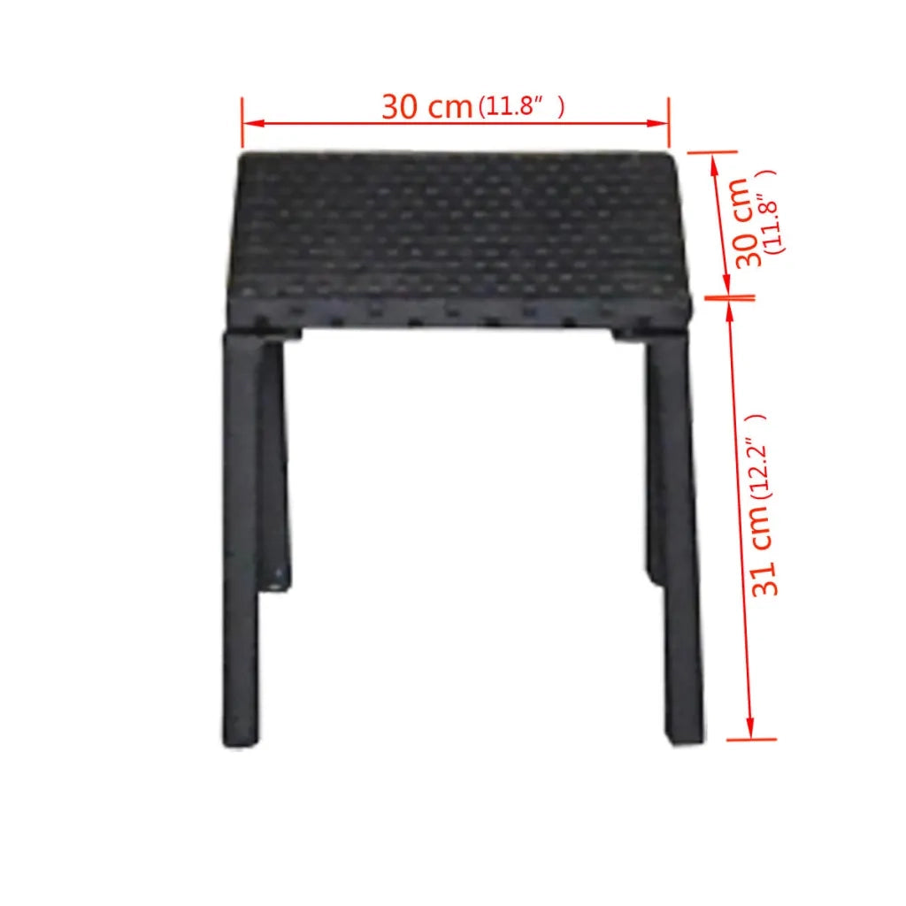 Lettini PrendiLettino sole | Sdraio da giardino | Lettino da sole con Tavolino in Polyrattan Nero