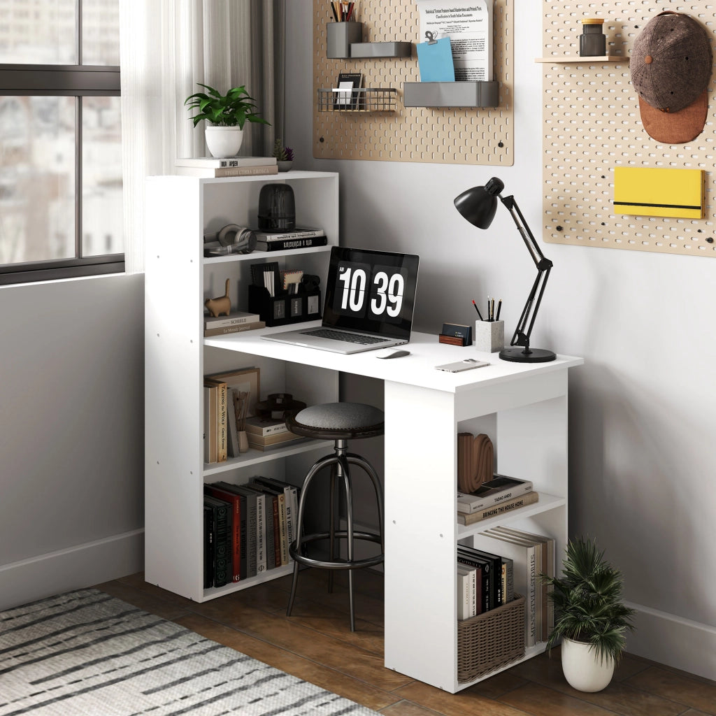Scrivania con 2 scaffali e 5 ripiani ¨C Minimal ¨C Bianco 120x55x120