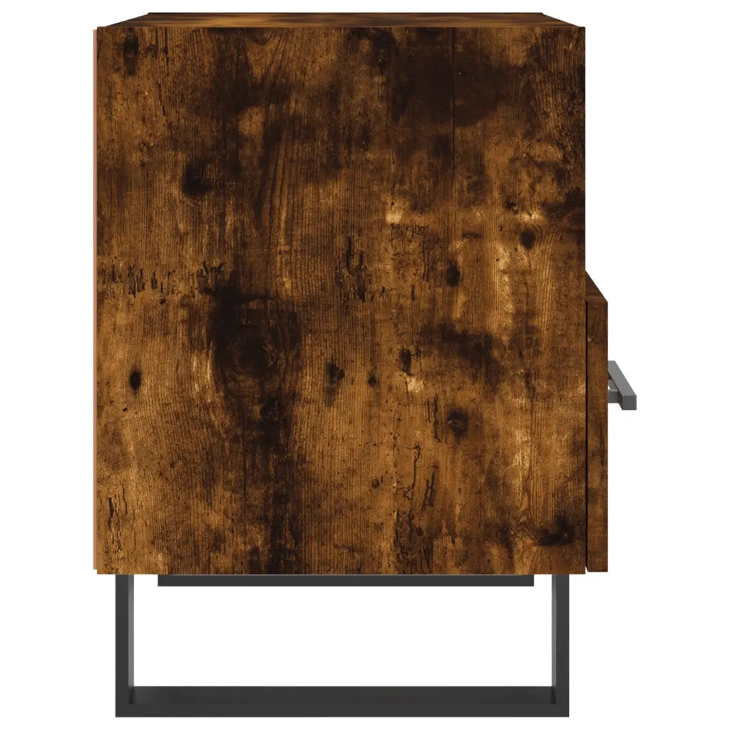 Comodino | Armadio da Notte | Mobiletto da notte Rovere Fumo 40x35x47,5 cm in Legno Multistrato