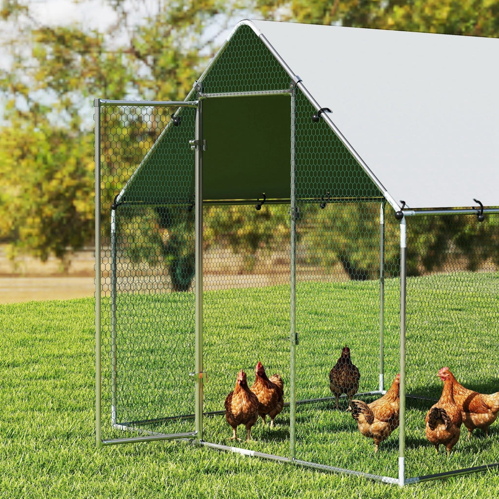 Pollaio per Galline ¨C zephmum ¨C Acciaio Zincato Argento 2x2x2 m