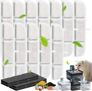 12 Pacchetti Filtro per DownyPaws DPWFP6 25L Fonte per Gatti Inalatore Senza Fili Nero e Bianco