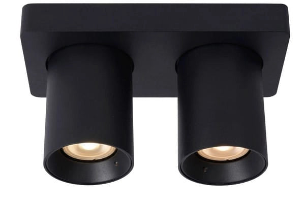 Plafoniera Lucide Nigel nera 2xGU10 LED 2200K dimmer