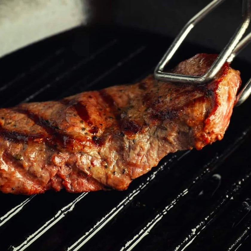 Grill Rotonda Antiaderente 28 cm a Due Facce con Manico Removibile in Legno