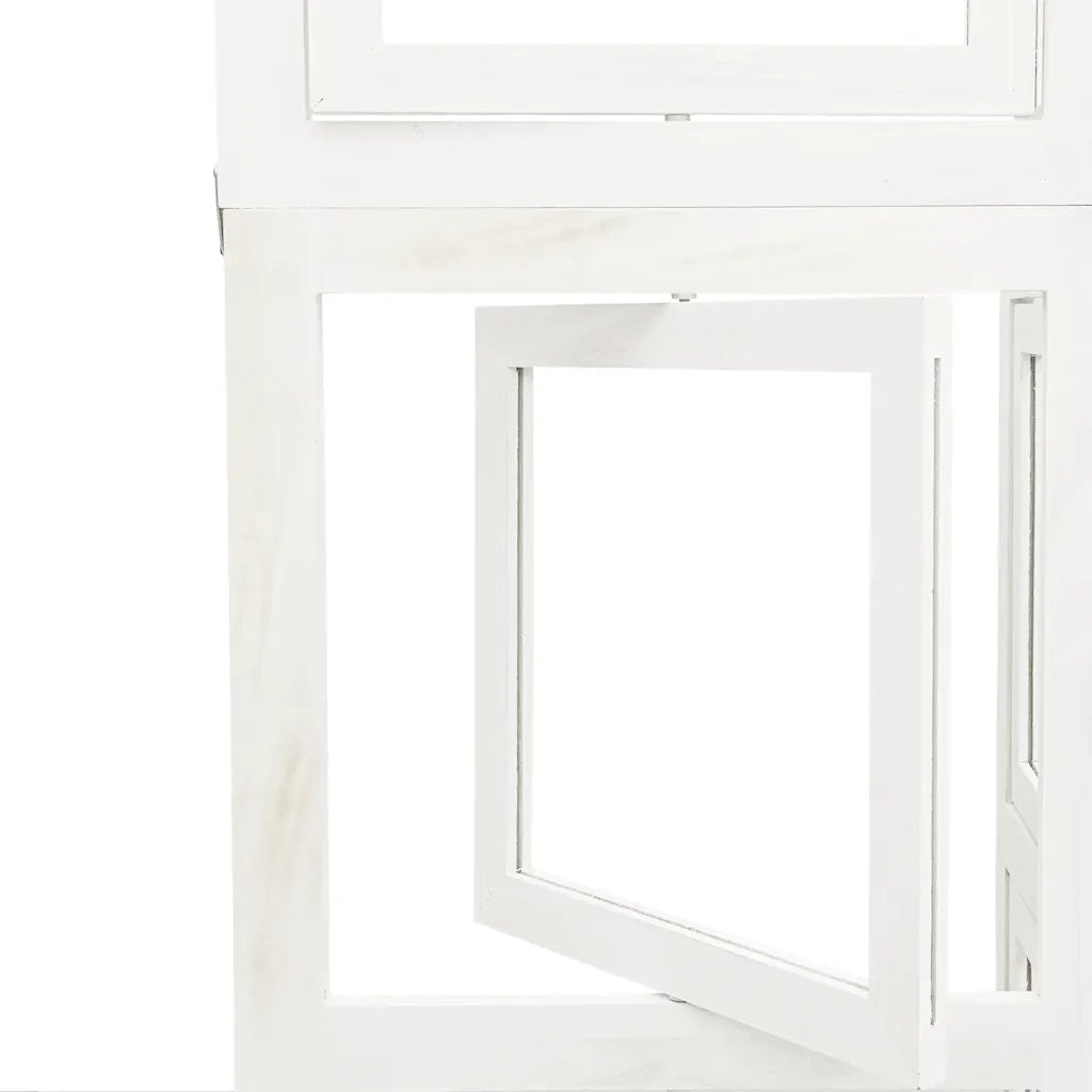 Divisorio Ambienti 5Pannelli Bianco Legno Massello di Paulownia 358693