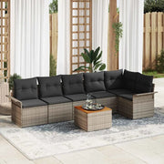 Set Divano da Giardino con cuscino 7 pcs Grigio polyrattan 3347335