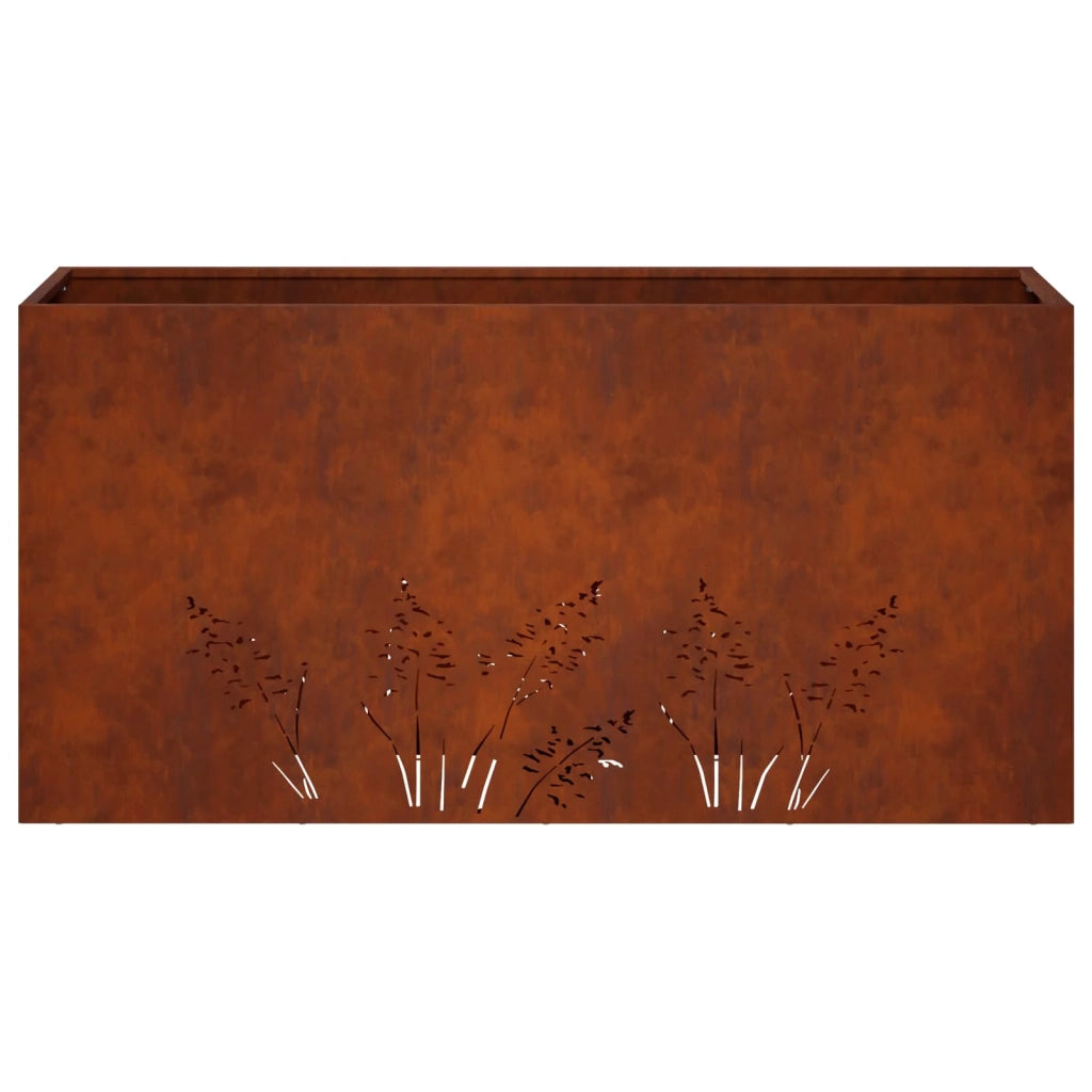 Vaso da giardino 2 pz Ruggine 100 x 20 x 49 cm Acciaio Corten 8005861