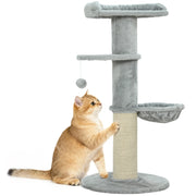 Tiragraffi per gatti con palo in sisal e palla sospesa ¨C zephmum ¨C grigio chiaro