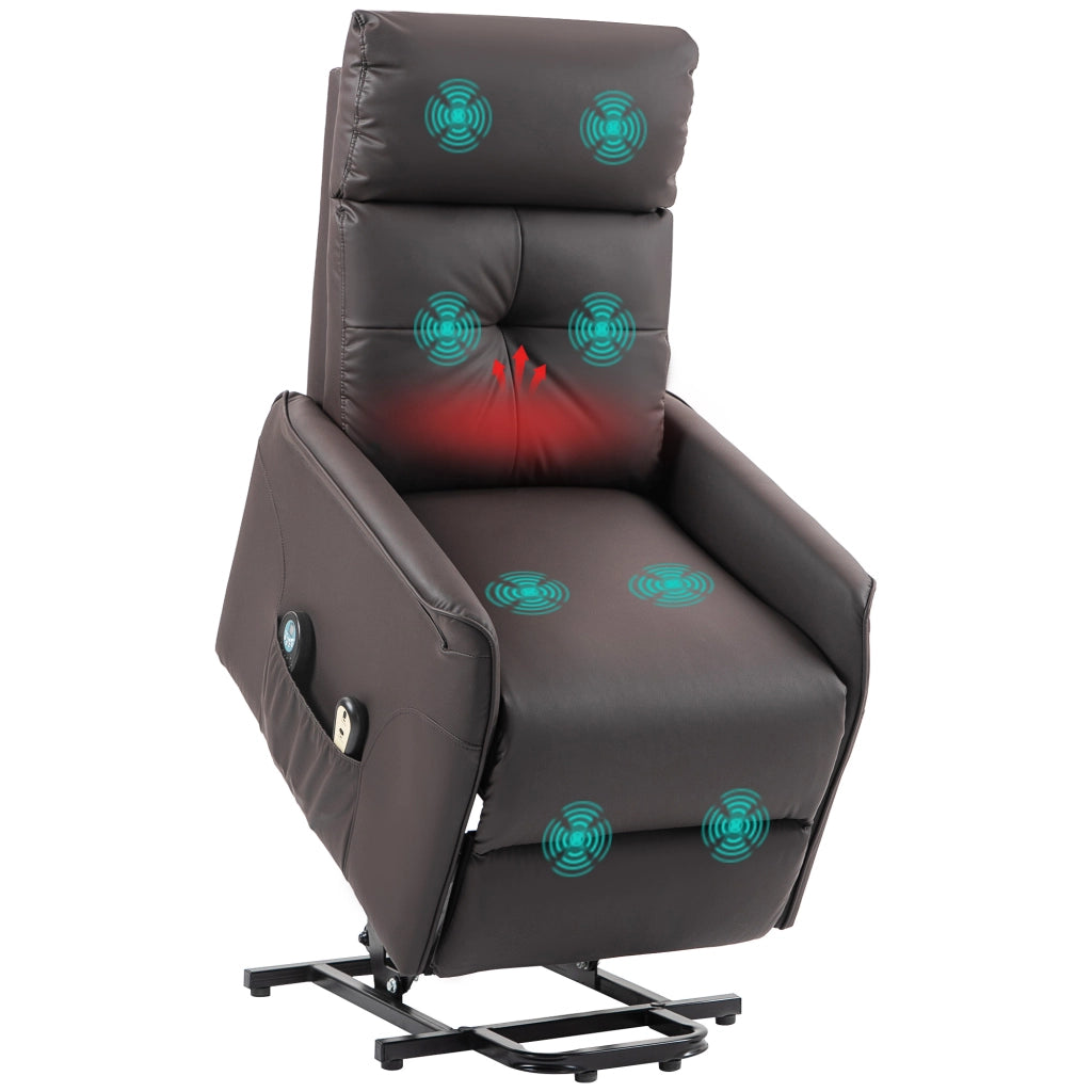 Poltrona Relax Alzapersona Reclinabile Massaggiante Riscaldamento ¨C Xylo ¨C Marrone