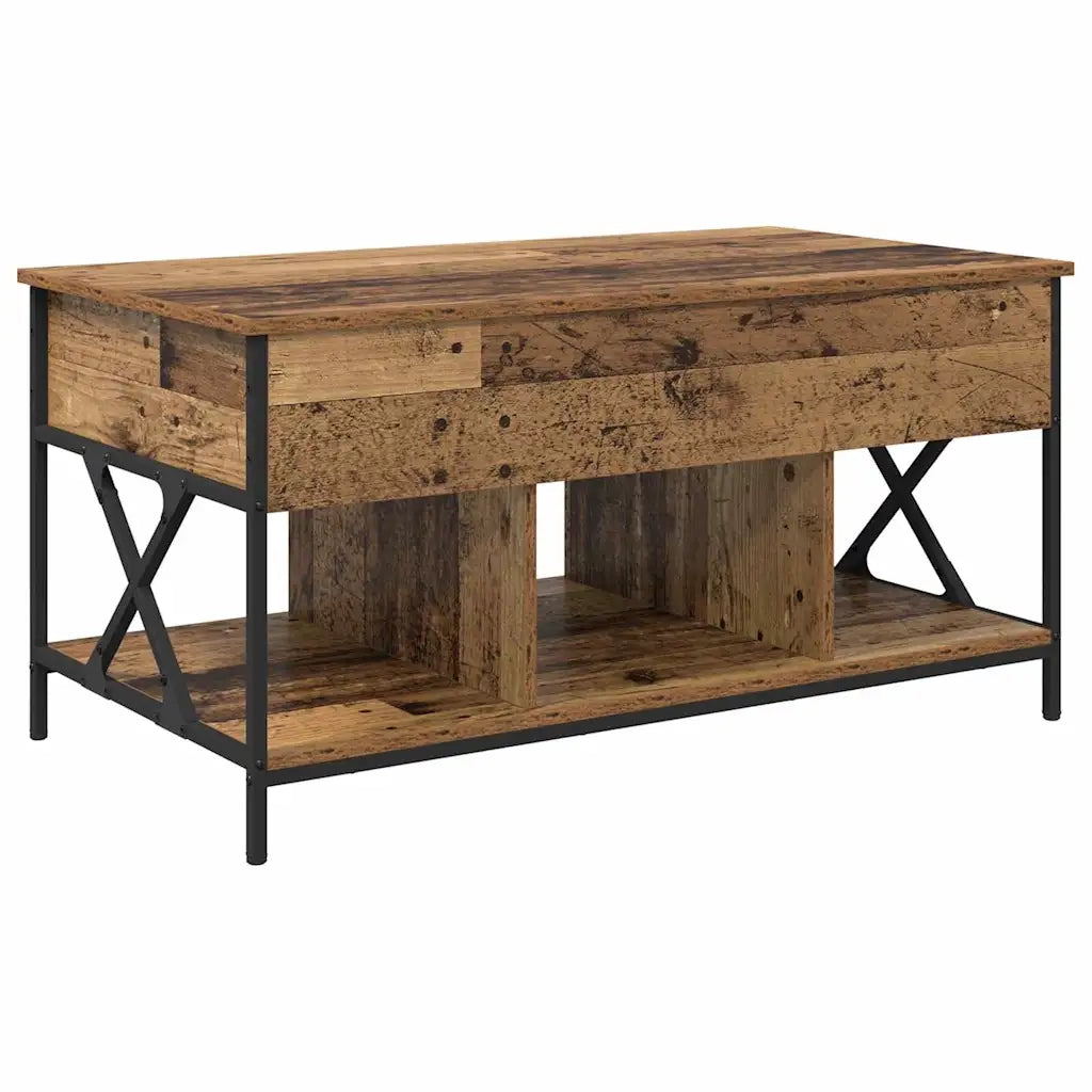 Tavolino da Salotto-Tavolino da soggiorno-Tavolo Legno vecchio 100 x 55 x 48.5 cm