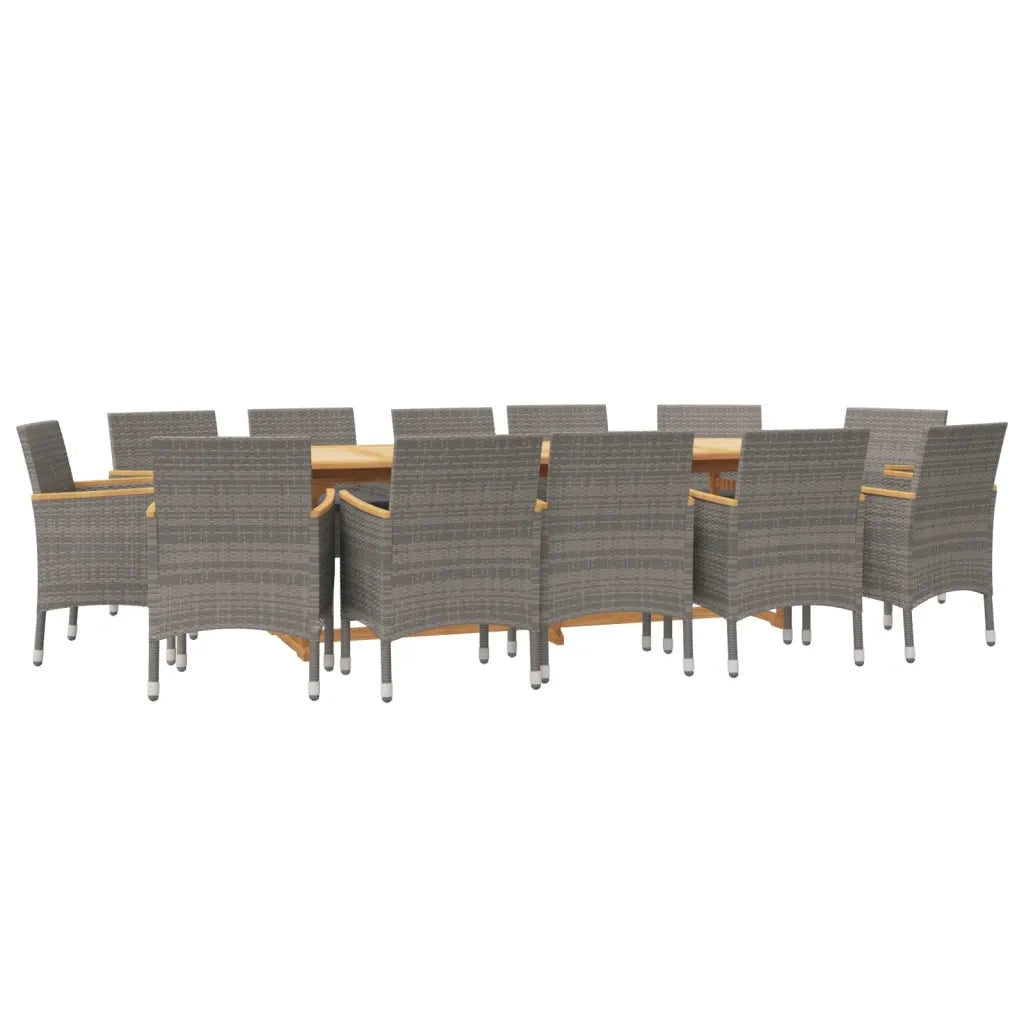 Set da Pranzo per Giardino 13 pz con Cuscini Grigio 3103607
