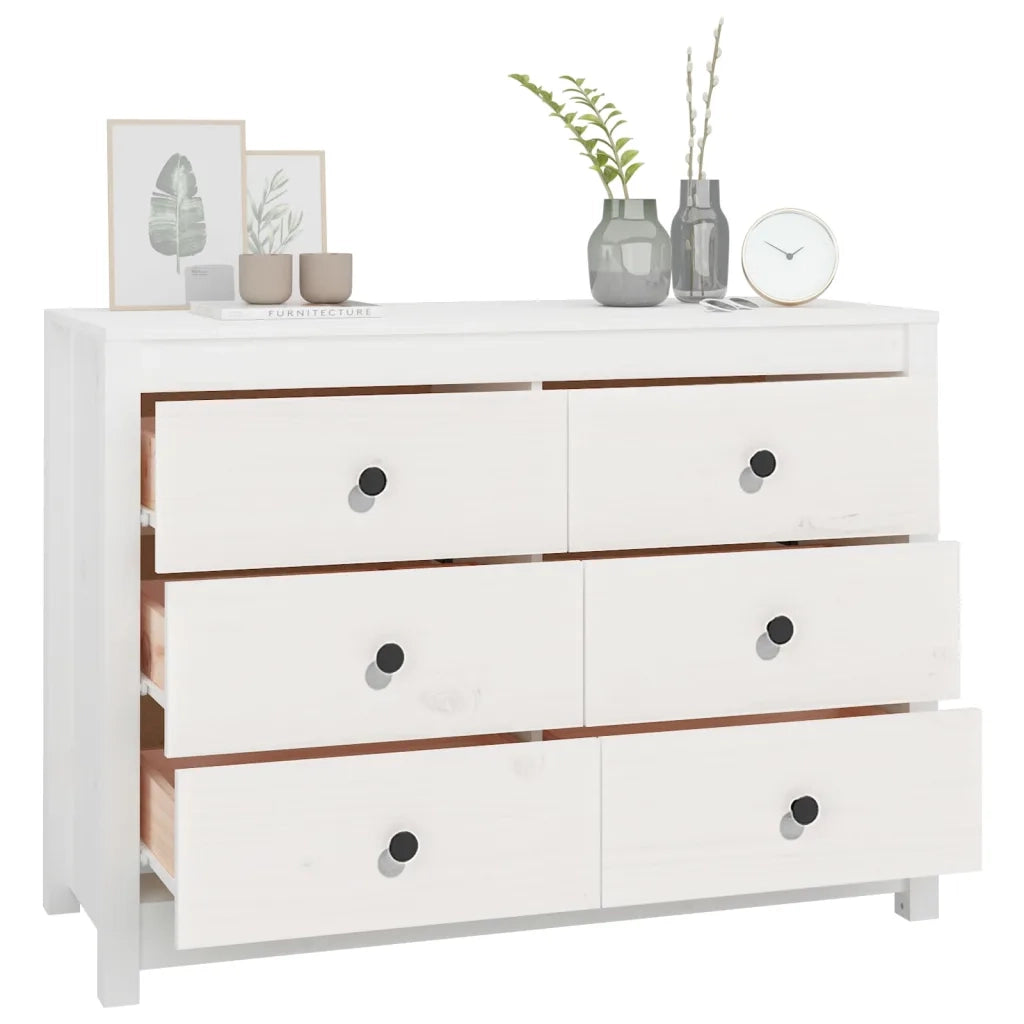 Armadietto Bianco 100x40x72 cm in Legno Massello di Pino 821765