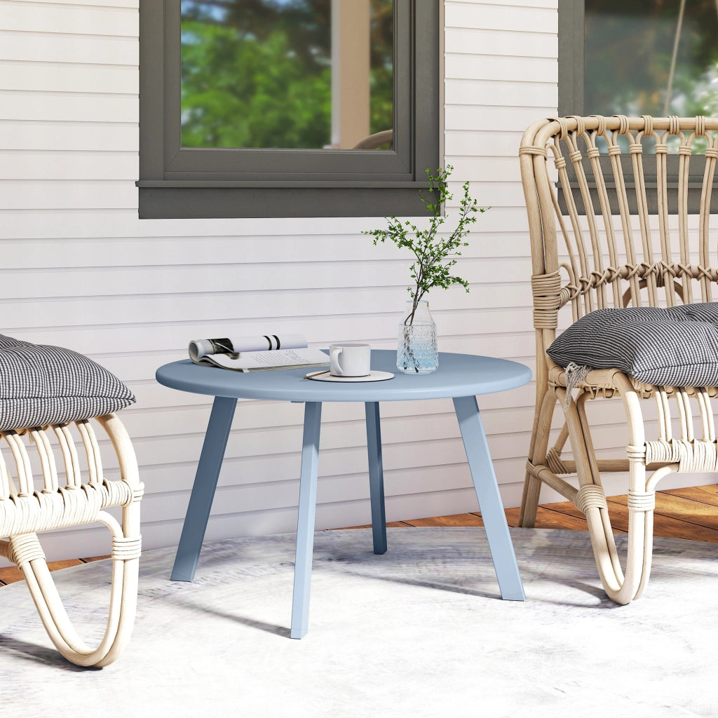 Tavolino rotondo da giardino ¨C Xylo ¨C ? 70 x 42 cm blu metallo
