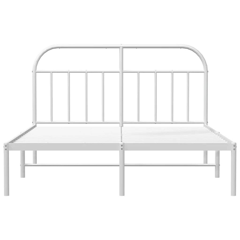 Letto matrimoniale | Letto per adulti | Giroletto con Testiera Metallo Bianco 183x213 cm