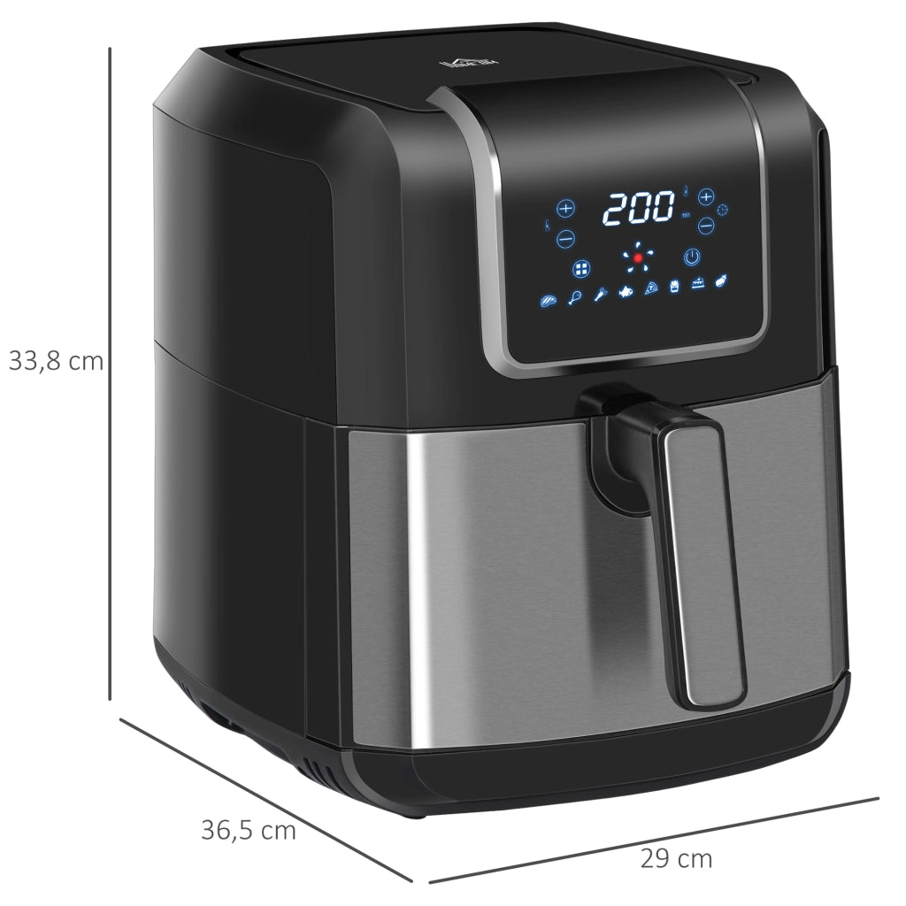 Friggitrice ad Aria 6,5L 1700W ¨C zephmum ¨C Nero 36,5x29x33,8 cm