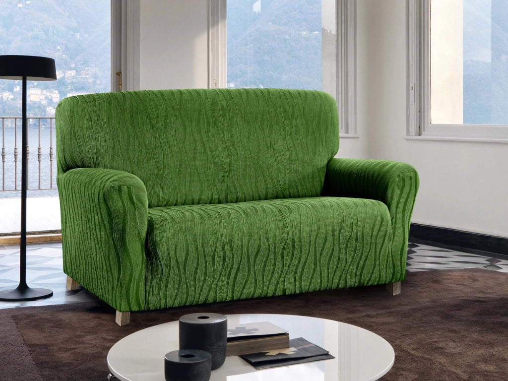 Copridivano Sofà Poltrona Elasticizzato Protezione Macchie Modello Wonderful - 4 Posti - Verde