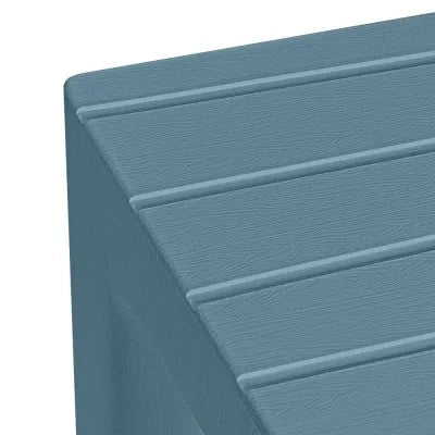 Sgabello bagno Lello multiuso turchese cobalto effetto legno