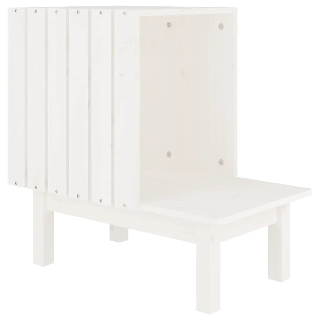 Casetta per Gatti Bianca 60x36x60 cm in Legno Massello di Pino CFW2085814