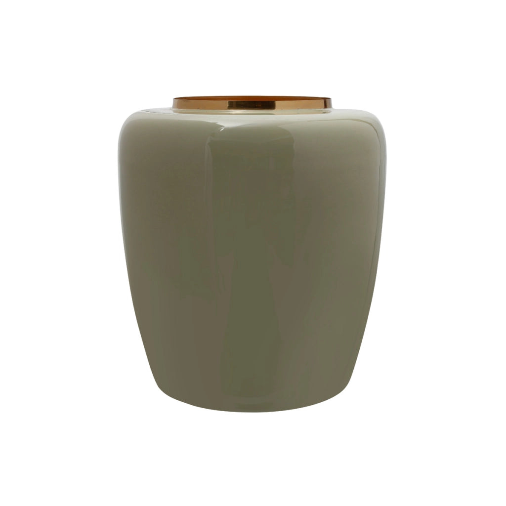 Vaso Art Deco 125 in metallo menta e oro