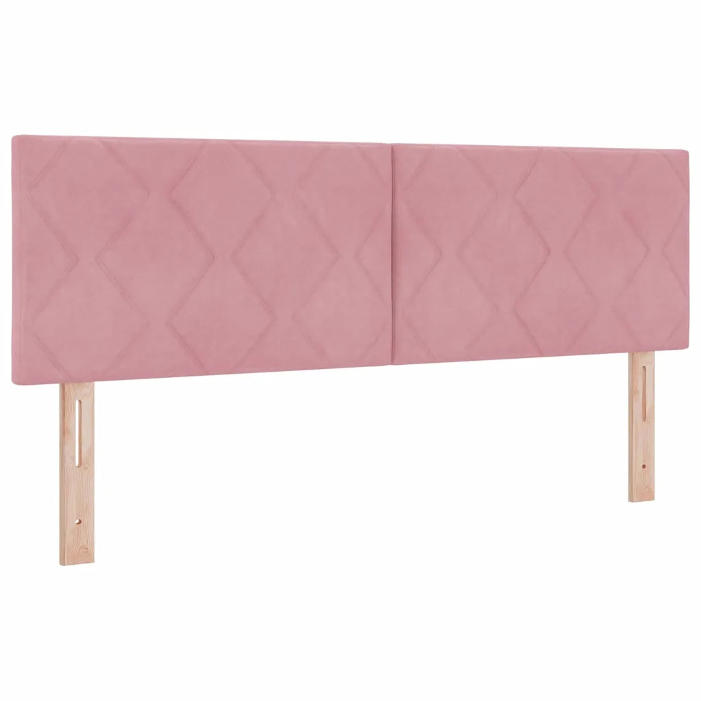 Letto a molle con testiera Rosa 160 x 200 cm Velluto 3340453