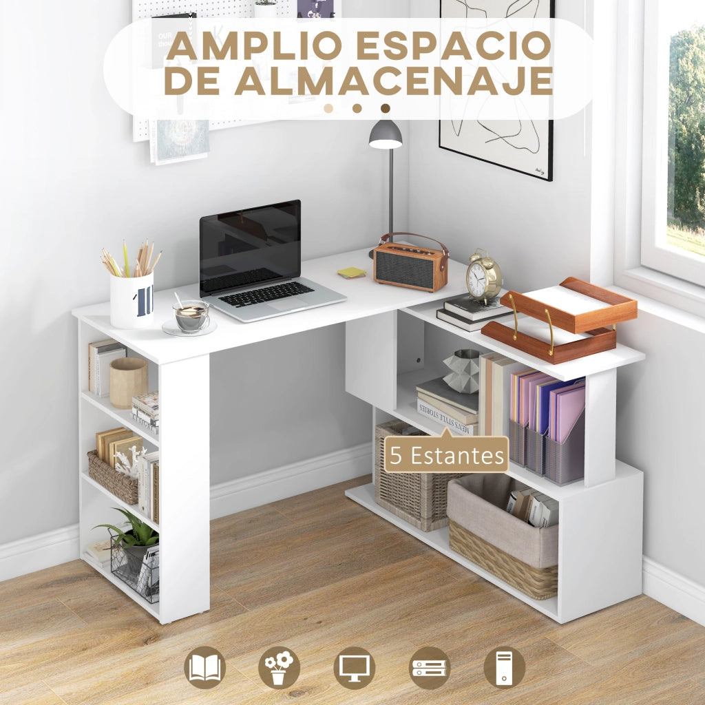 Scrivania Angolare Girevole ¨C Minimal ¨C Bianco 120x110 cm