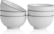 Set di 6-10 oz ciotole ceramiche bianche da dessert, gelato, riso, zuppa, snack, immerse in microonde, resistente al lavastoviglie