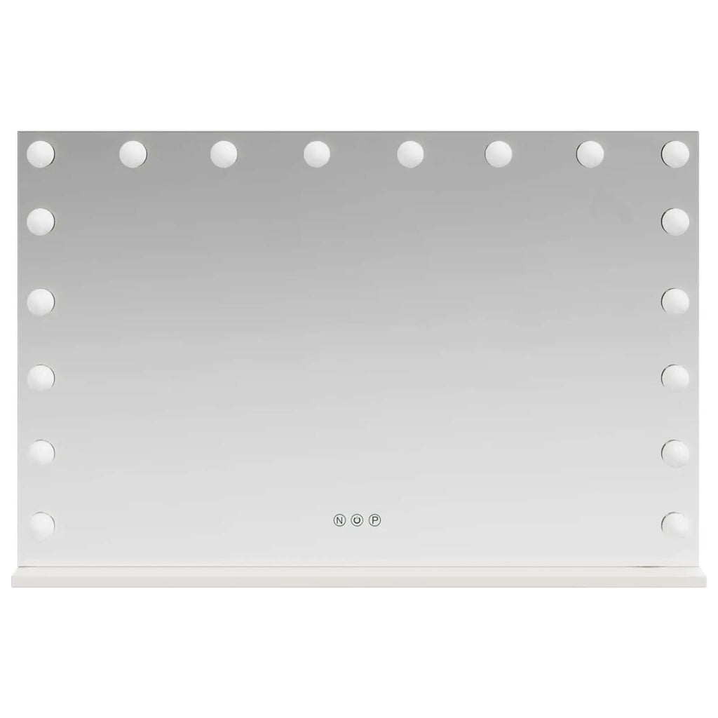 Specchio LED da Vanit¨¤ Bianco 80 x 10 x 52,5 cm Vetro e acciaio