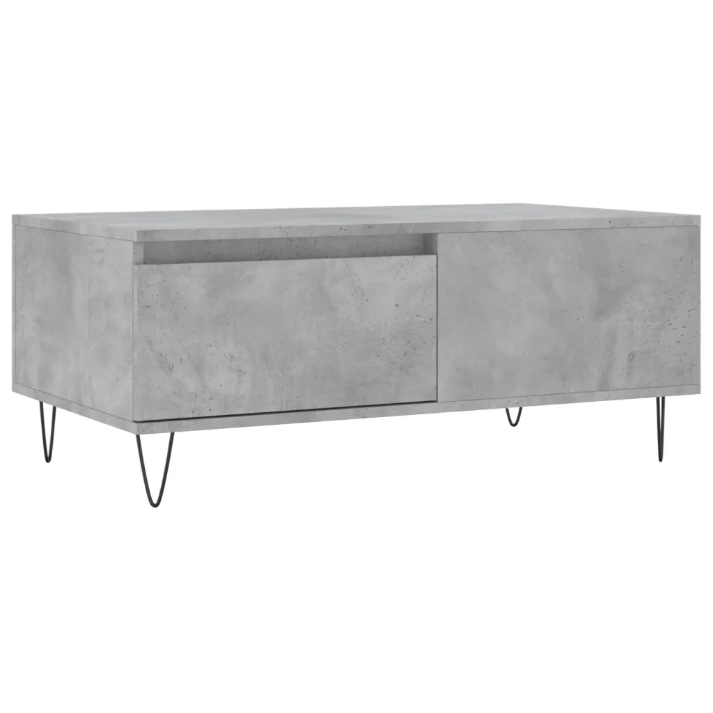 Tavolino Salotto-Tavolino da soggiorno-Tavolo Grigio Cemento 90x50x36,5 cm Legno Multistrato 522975