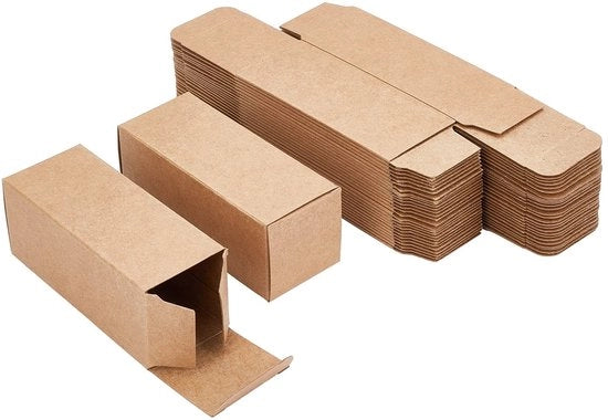 Scatola di regalo 45 pezzi - Carta forte - Marrone - Imballo di regalo - 9,1 x 3,7 x 3,6 cm - Solida e duratura - Dozzina di imballo