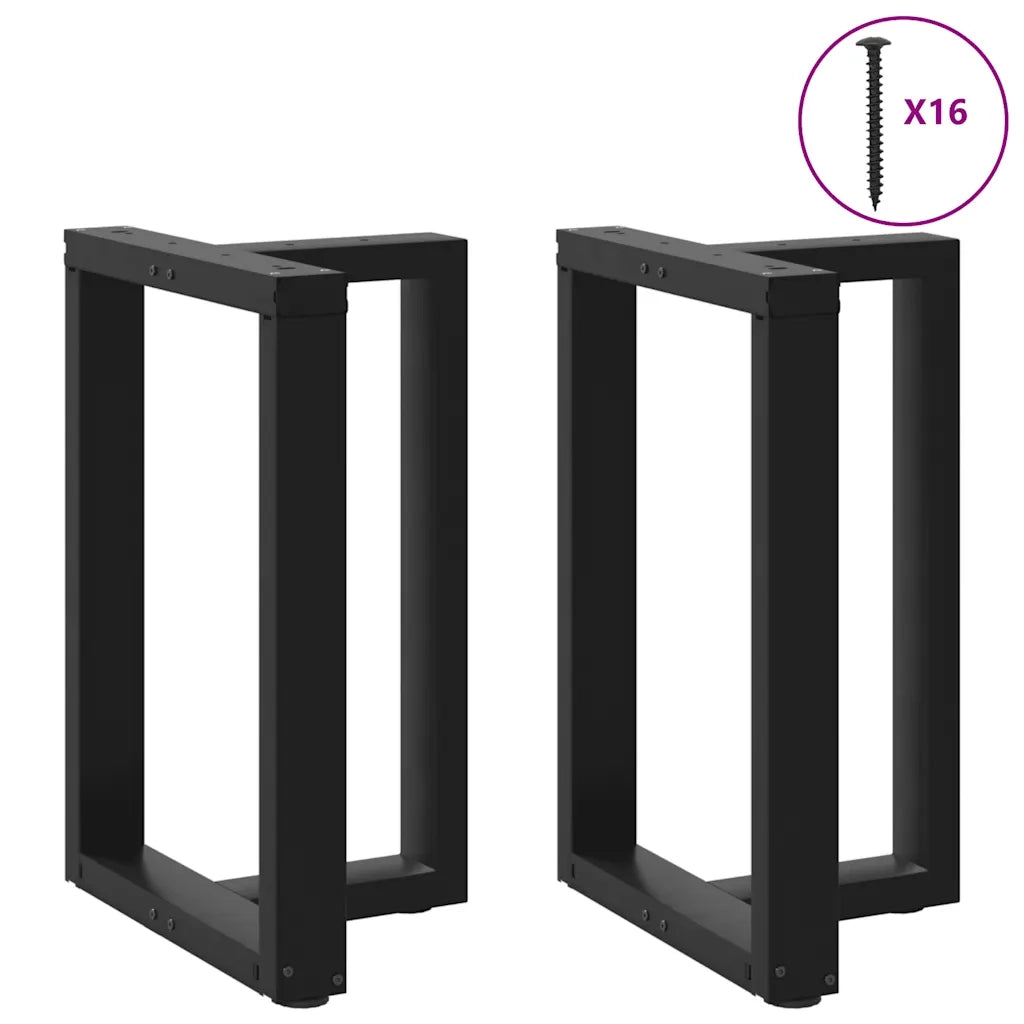 Gambe per tavolo da pranzo a forma di T 2 pz | Piede del tavolo nere 50x35x(72-73) cm in acciaio