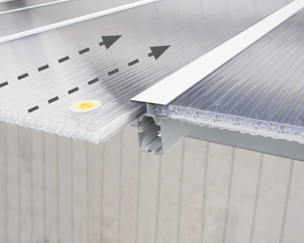 Pergola Addossata in Alluminio Olympia 3X7.4 m Bianco