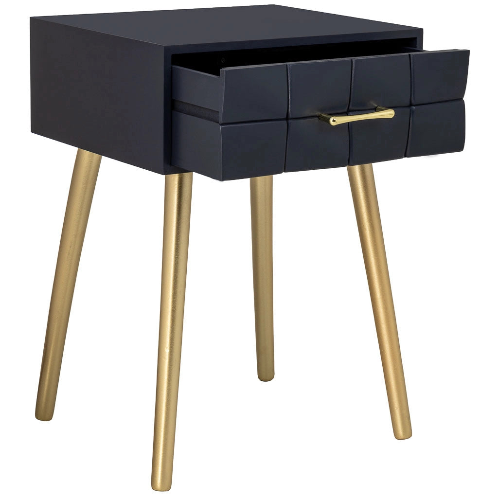 Comodino in legno nero 44x38x63h cm