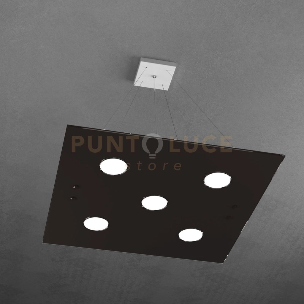 PATH SOSPENSIONE 5+2 LUCI BIEMISSIONE MARRONE 1141-S5+2-MA