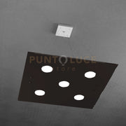 PATH SOSPENSIONE 5+2 LUCI BIEMISSIONE MARRONE 1141-S5+2-MA