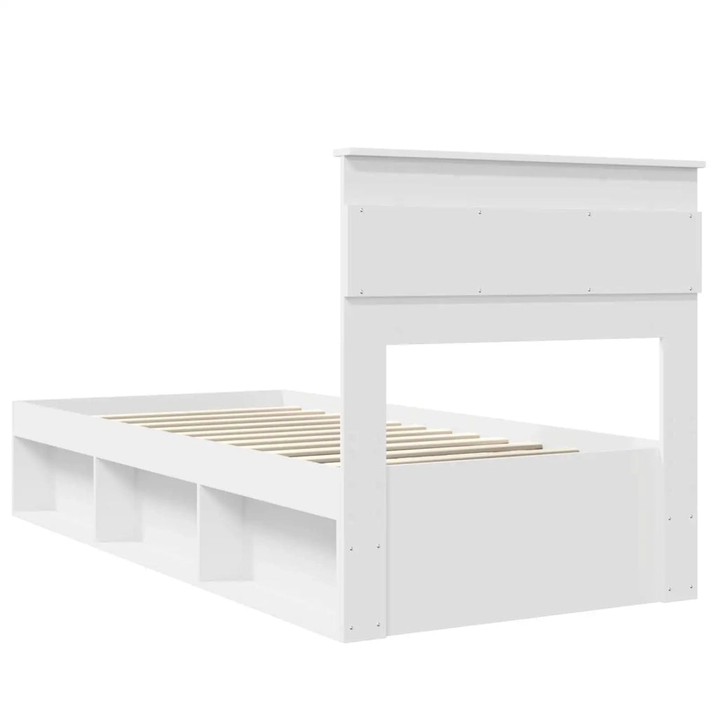 Letto singolo | Letto per adulti | Struttura del letto Bianco 100 x 200 cm Pino massello