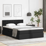 Letto con contenitore e materasso Nero 140 x 200 cm